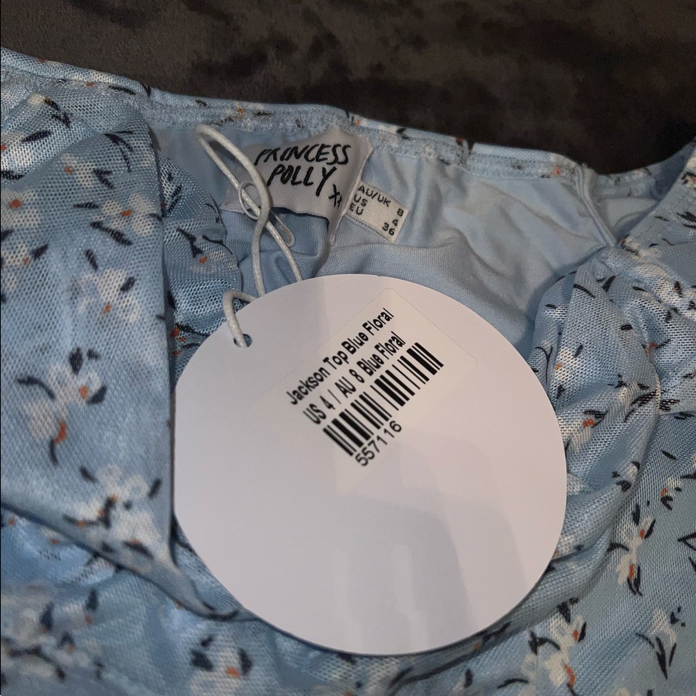 Princess Polly Jackson Top in Blue Floral Size 4 New with tag - Picture 12 of 14